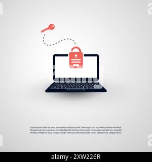 Internet-Phishing, Account-Hacking-Versuch durch böswillige E-Mails – Hacker-Aktivität, Datendiebstahl, gehackt, gestohlene Anmeldedaten und Passwort, Cyber CRIM Stock Vektor