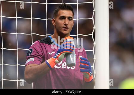 Warschau, Polen. August 2024. Juan Musso aus Atalanta während des UEFA-Superpokals im Nationalstadion Warschau. Der Bildnachweis sollte lauten: Jonathan Moscrop/Sportimage Credit: Sportimage Ltd/Alamy Live News Stockfoto