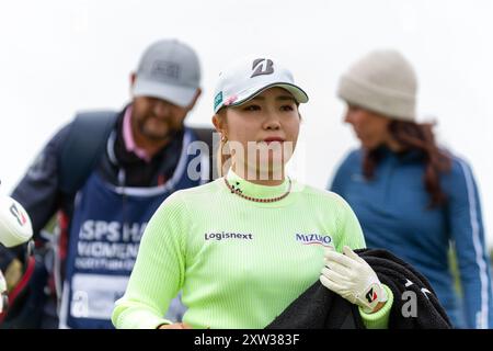 North Ayrshire, Schottland. August 2024. Ayaka Furue während der 3. Runde der ISPS HANDA Women’s Scottish Open 2024 bei Dundonald Links. Quelle: Tim Gray/Alamy Live News Stockfoto