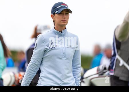 North Ayrshire, Schottland. August 2024. Cheyenne Knight während ihrer dritten Runde der ISPS HANDA Women’s Scottish Open 2024 bei Dundonald Links. Quelle: Tim Gray/Alamy Live News Stockfoto