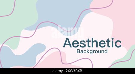Ästhetischer abstrakter Hintergrund, Wellen, Tapeten, Pastellfarben Stock Vektor