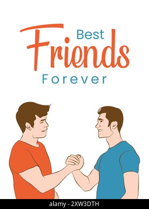 Poster zum Tag der Freundschaft, flaches Design Stock Vektor