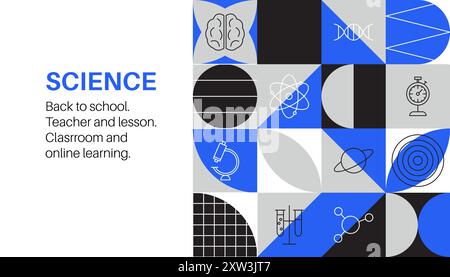 Wissenschaft Banner Linie Geometrisch Stock Vektor