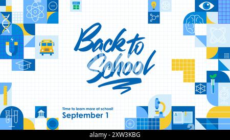 Banner zurück zur Schule Stock Vektor