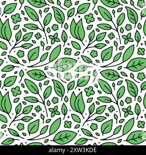 Von Hand Gezeichnetes Blattmuster Stock Vektor