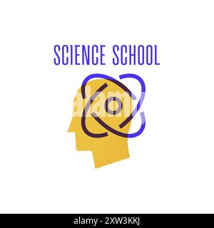 Atom-Schild Für Den Leiter Der Wissenschaftsschule Stock Vektor