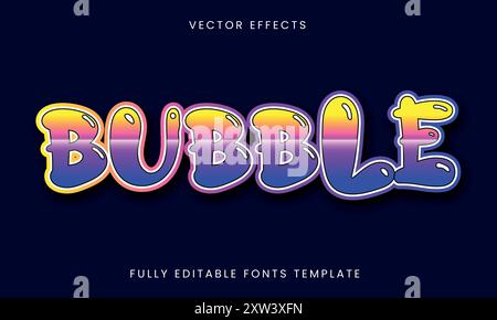 Bearbeitbare Vorlage Für Blasentext-Effekt Stock Vektor