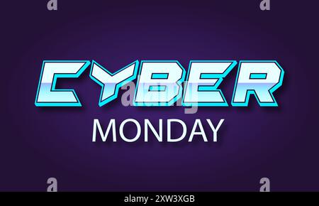 Cyber Monday Sale Neon Poster Stock Vektor