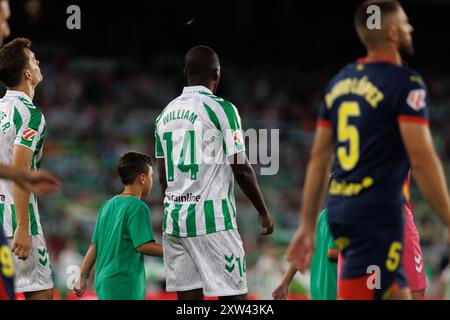 Sevilla, Spanien. August 2024. William Carvalho (Real Betis) wurde während des LaLiga EASPORTS Spiels zwischen den Teams von Real Betis Balompie und Girona FC bei Estadio Benito Villamarin gesehen. Endergebnis: Real betis 1-1 Girona FC. (Foto: Maciej Rogowski/SOPA Images/SIPA USA) Credit: SIPA USA/Alamy Live News Stockfoto