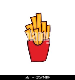 French Fries handgezeichnetes Clipart Stock Vektor