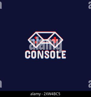 Design des Gaming Console-Logos auf dunklem Hintergrund Stock Vektor