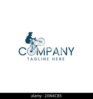 Bike Rider Silhouette Logo - Vektor-Design - Mountain Bike Athlet Symbol Stock Vektor