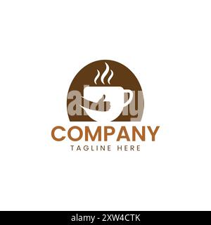 Cafe Logo Design – Cozy Coffee Cup Branding für Cafés und Restaurants Stock Vektor