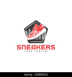 Sneakers Logo-Design-Idee Stock Vektor