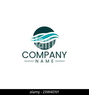 Modernes Wave Logo-Design – Vom Ozean Inspiriertes Corporate Branding-Symbol Stock Vektor