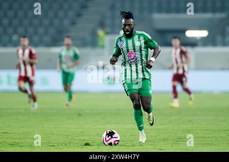 Aris FC Limassol lädt Olympiacos Piraeus FC am 10. August 2024 zu einem Freundschaftsspiel im AlfaMega Stadium in Limassol, Zypern ein Stockfoto