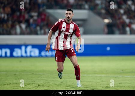 Aris FC Limassol lädt Olympiacos Piraeus FC am 10. August 2024 zu einem Freundschaftsspiel im AlfaMega Stadium in Limassol, Zypern ein Stockfoto