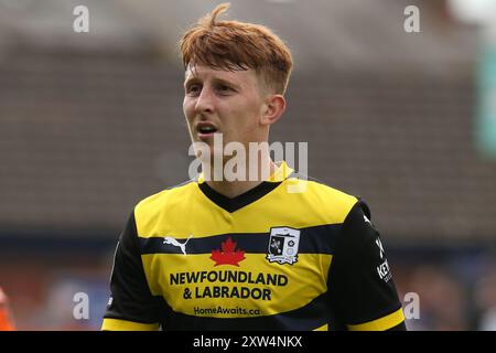 Barrow's GED Garner während des Spiels der Sky Bet League 2 zwischen Carlisle United und Barrow im Brunton Park, Carlisle am Samstag, den 17. August 2024. (Foto: Michael Driver | MI News) Credit: MI News & Sport /Alamy Live News Stockfoto