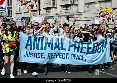 National Animal Rights March UK, Whitehall, London, UK Stockfoto