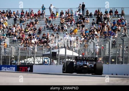 Toronto, ON, USA. Juli 2024. SANTINO FERRUCCI (14) aus Woodbury, Connecticut, fährt während eines Trainings für die Ontario Honda Dealers Indy Toronto auf den Straßen von Toronto WEITER. (Kreditbild: © Walter G. Arce Sr./ASP via ZUMA Press Wire) NUR REDAKTIONELLE VERWENDUNG! Nicht für kommerzielle ZWECKE! Stockfoto