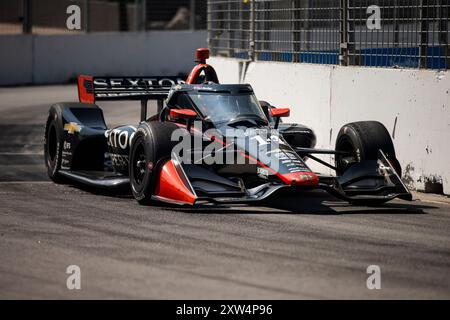 Toronto, ON, USA. Juli 2024. SANTINO FERRUCCI (14) aus Woodbury, Connecticut, fährt während eines Trainings für die Ontario Honda Dealers Indy Toronto auf den Straßen von Toronto WEITER. (Kreditbild: © Walter G. Arce Sr./ASP via ZUMA Press Wire) NUR REDAKTIONELLE VERWENDUNG! Nicht für kommerzielle ZWECKE! Stockfoto