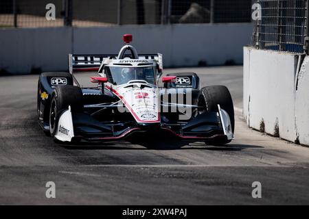 Toronto, ON, USA. Juli 2024. JOSEF NEWGARDEN (2) aus Nashville, Tennessee, fährt während eines Trainings für die Ontario Honda Dealers Indy Toronto auf den Straßen von Toronto WEITER. (Kreditbild: © Walter G. Arce Sr./ASP via ZUMA Press Wire) NUR REDAKTIONELLE VERWENDUNG! Nicht für kommerzielle ZWECKE! Stockfoto