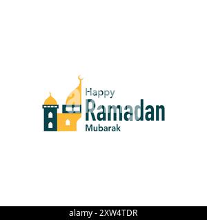 Happy Ramadan Mubarak Greeting Design Stock Vektor