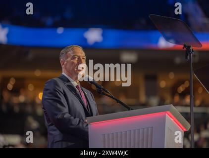 MILWAUKEE, Wiss. – 18. Juli 2024: Mike Pompeo, ehemaliger US-Außenminister, spricht vor dem Republican National Convention von 2024. Stockfoto