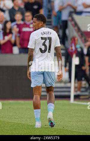 London, Großbritannien. August 2024. London, England, 17. August 2024: Leon Bailey (31 Aston Villa) während des Premier League-Spiels zwischen West Ham und Aston Villa im London Stadium. (Pedro Porru/SPP) Credit: SPP Sport Press Photo. /Alamy Live News Stockfoto