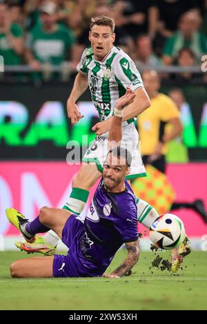 BUDAPEST, UNGARN - 17. August: OTP BANK LIGA, Ferencvárosi TC - Újpest FC 17.08.2024, OTP Bank Liga, NB I., 4. Runde, Budapest, Groupama Arena, MLSZ OTP Bank Liga NB I. Credit: Gabriella Barbara Stockfoto