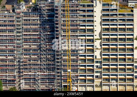 Luftbild, Hannibal II Wohnblock, Baugerüst für Renovierung und Sanierung, Vogelpothsweg, Dorstfeld, Dortmund, Ruhrgebiet, Nordrhein-Westfalen, Deutschland ACHTUNGxMINDESTHONORARx60xEURO *** Apartmentblock Hannibal II, Gerüste für Renovierung und Sanierung, Vogelpothsweg, Dorstfeld, Dortmund, Ruhrgebiet, Nordrhein-Westfalen, Deutschland ATTENTIONxMINDESTHONORARx60xEURO Stockfoto