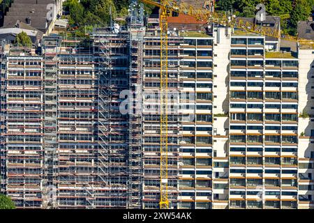 Luftbild, Hannibal II Wohnblock, Baugerüst für Renovierung und Sanierung, Vogelpothsweg, Dorstfeld, Dortmund, Ruhrgebiet, Nordrhein-Westfalen, Deutschland ACHTUNGxMINDESTHONORARx60xEURO *** Apartmentblock Hannibal II, Gerüste für Renovierung und Sanierung, Vogelpothsweg, Dorstfeld, Dortmund, Ruhrgebiet, Nordrhein-Westfalen, Deutschland ATTENTIONxMINDESTHONORARx60xEURO Stockfoto