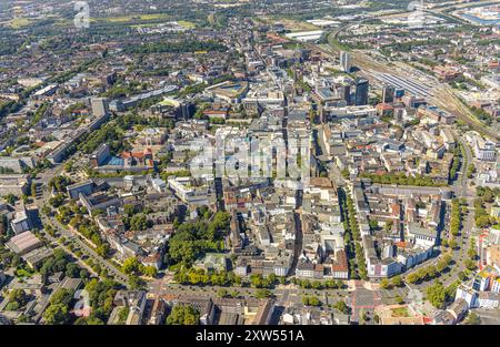 Luftbild, Innenstadt Ansicht mit Wallring Straßen, Hbf Hauptbahnhof und RWE Tower, City, Dortmund, Ruhrgebiet, Nordrhein-Westfalen, Deutschland ACHTUNGxMINDESTHONORARx60xEURO *** Blick aus der Vogelperspektive, Stadtmitte mit Wallringstraßen, Hauptbahnhof und RWE Tower, City, Dortmund, Ruhrgebiet, Nordrhein-Westfalen, Deutschland ATTENTIONxMINDESTHONORARx60xEURO Stockfoto