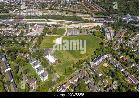 Luftbild, DSW 21 Dortmunder Stadtwerke, Gebäude Hauptverwaltung Deggingstraße mit Wiesenfläche, Großmarkthallen, Westfalendamm, Dortmund, Ruhrgebiet, Nordrhein-Westfalen, Deutschland ACHTUNGxMINDESTHONORARx60xEURO *** Luftansicht, DSW 21 Dortmunder Stadtwerke, Gebäude Hauptsitz Deggingstraße mit Wiesenfläche, Großhandelshallen, Westfalendamm, Dortmund, Ruhrgebiet, Nordrhein-Westfalen, Deutschland ATTENTIONxMINDESTHONORARx60xEURO Stockfoto