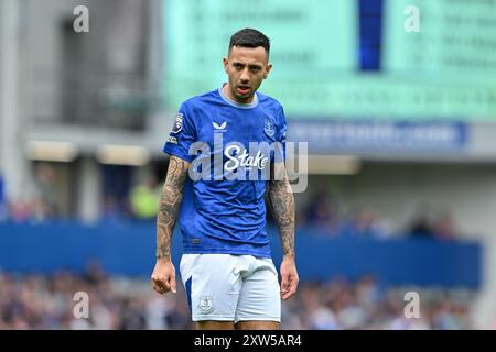 Liverpool, Großbritannien. August 2024. Dwight McNeil von Everton während des Premier League-Spiels Everton gegen Brighton und Hove Albion im Goodison Park, Liverpool, Vereinigtes Königreich, 17. August 2024 (Foto: Cody Froggatt/News Images) in Liverpool, Vereinigtes Königreich am 17. August 2024. (Foto: Cody Froggatt/News Images/SIPA USA) Credit: SIPA USA/Alamy Live News Stockfoto