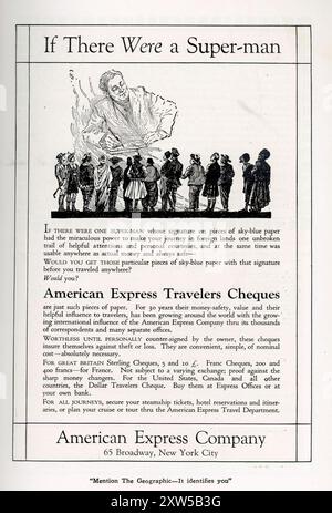 Vintage-Werbespot „The National Geographic Magazine“ Juni 1921, USA Stockfoto