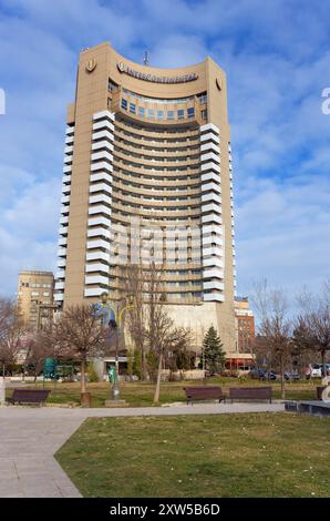 InterContinental Hotel in Bukarest. Das InterContinental ist ein 5-Sterne-Hochhaus in der Nähe des University Square und eines Wahrzeichens der Stadt Stockfoto