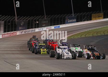 Madison, IL 16. August 2024: Ranken Technical College Silver Crown Shootout, Rennstart auf WWTR Raceway. Stockfoto