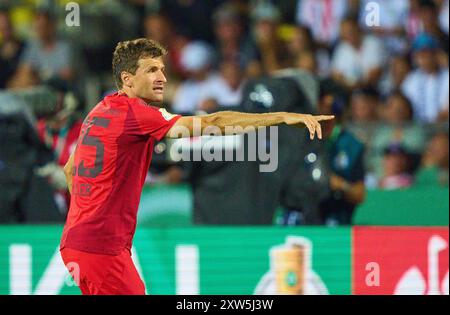 Thomas MÜLLER, MÜLLER, FCB 25 im Spiel SSV ULM - FC BAYERN MÜNCHEN 0-4 DFB-Pokal, Deutscher Fußball-Cup, 1.Runde am 16. August 2024 in Ulm. Saison 2024/2025 Fotograf: Peter Schatz - DFB-VORSCHRIFTEN VERBIETEN JEDE VERWENDUNG VON FOTOGRAFIEN als BILDSEQUENZEN und/oder QUASI-VIDEO - Stockfoto