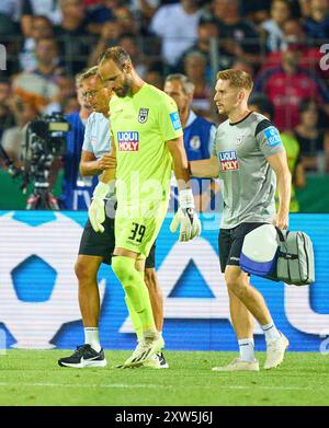 Christian Ortag, SSV Ulm 39 Kopfverletzungstausch im Spiel SSV ULM - FC BAYERN MÜNCHEN 0-4 DFB-Pokal, deutscher Fußball-Cup, 1.Runde am 16. August 2024 in Ulm. Saison 2024/2025 Fotograf: Peter Schatz - DFB-VORSCHRIFTEN VERBIETEN JEDE VERWENDUNG VON FOTOGRAFIEN als BILDSEQUENZEN und/oder QUASI-VIDEO - Stockfoto