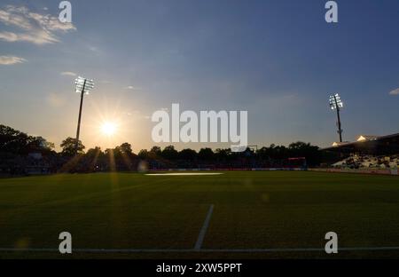 Ulm, Deutschland. August 2024. Donaustadion im Spiel SSV ULM – FC BAYERN MÜNCHEN 0-4 DFB-Pokal, Deutscher Fußball-Cup, 1.Runde am 16. August 2024 in Ulm. Saison 2024/2025 Fotograf: ddp-Bilder/STAR-Bilder - DFB-VORSCHRIFTEN VERBIETEN JEDE VERWENDUNG VON FOTOGRAFIEN als BILDSEQUENZEN und/oder QUASI-VIDEO - Credit: ddp Media GmbH/Alamy Live News Stockfoto