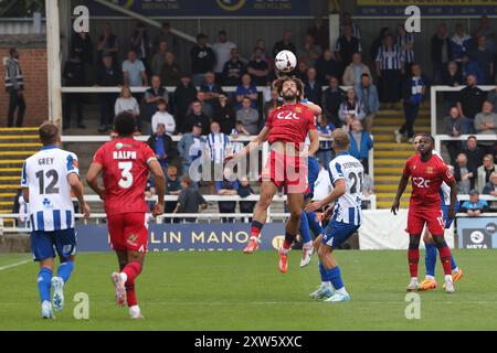 Harry Cardwell von Southend United spielte am Samstag, den 17. August 2024, im Victoria Park in Hartlepool, während des Vanarama National League-Spiels zwischen Hartlepool United und Southend United. (Foto: Mark Fletcher | MI News) Credit: MI News & Sport /Alamy Live News Stockfoto