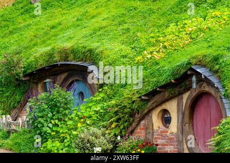 Hobbit Hole in Matamata - Neuseeland Stockfoto