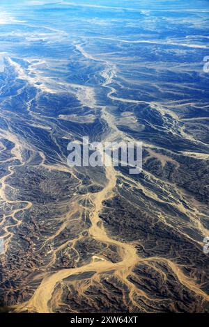 Luftaufnahmen der Sinai-Wüste in Ägypten. Stockfoto