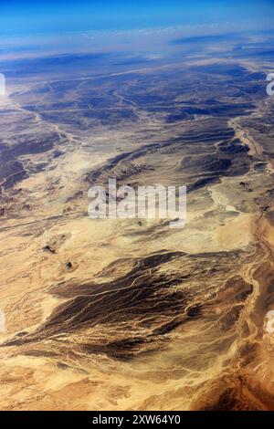 Luftaufnahmen der Sinai-Wüste in Ägypten. Stockfoto