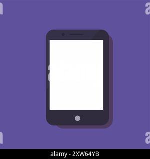 Ein modernes Smartphone mit einem leeren weißen Bildschirm Stock Vektor