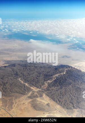 Luftaufnahmen der Sinai-Wüste in Ägypten. Stockfoto