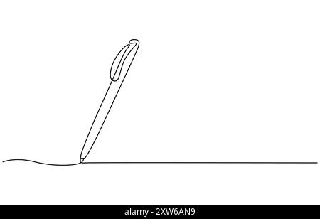 Buch gezeichnet mit einer durchgehenden Linienvektorgrafik Stock Vektor