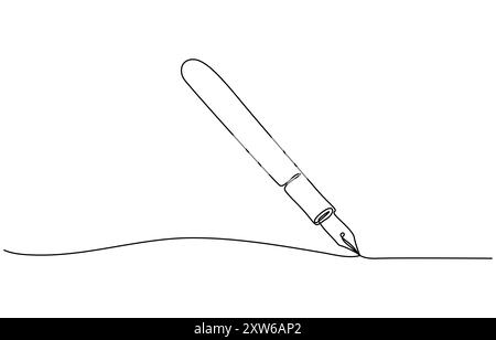 Buch gezeichnet mit einer durchgehenden Linienvektorgrafik Stock Vektor