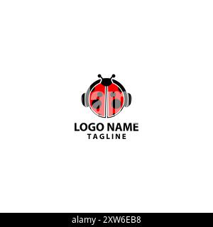 Beetle Music Logo Design Vektor Stock Vektor